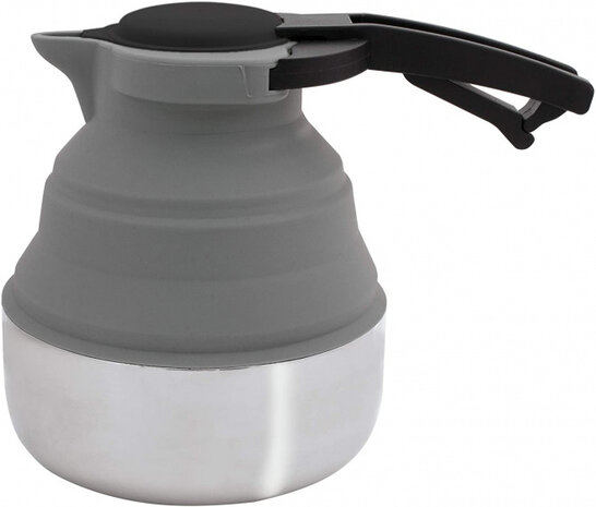 waterketel opvouwbaar 1,8 L silicoon/staal grijs