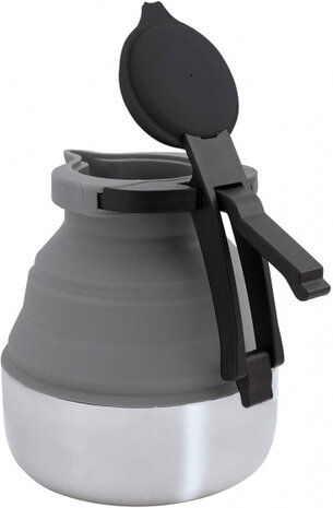 waterketel opvouwbaar 1,8 L silicoon/staal grijs