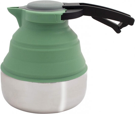 waterketel opvouwbaar 1,8 L silicoon/staal groen