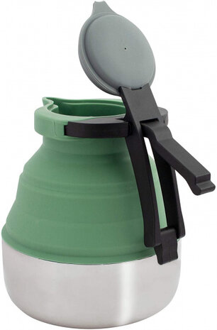 waterketel opvouwbaar 1,8 L silicoon/staal groen