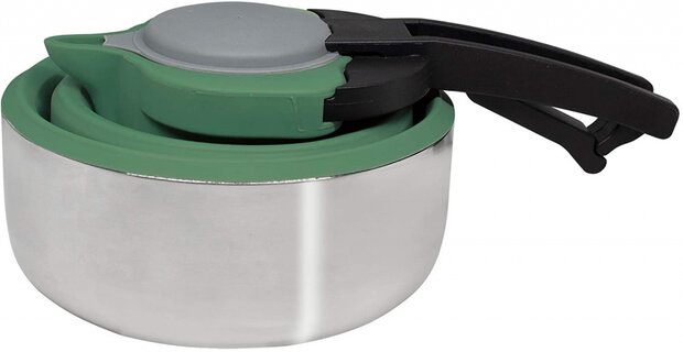 waterketel opvouwbaar 1,8 L silicoon/staal groen