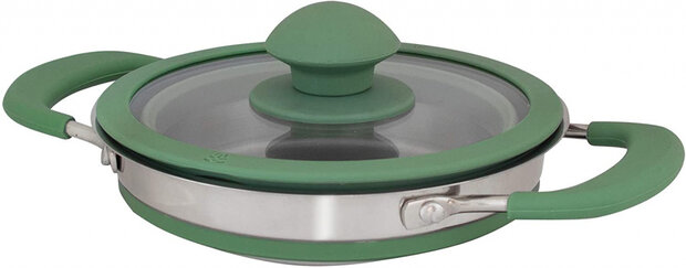 pan met deksel 3,5 L siliconen/RVS/glas groen