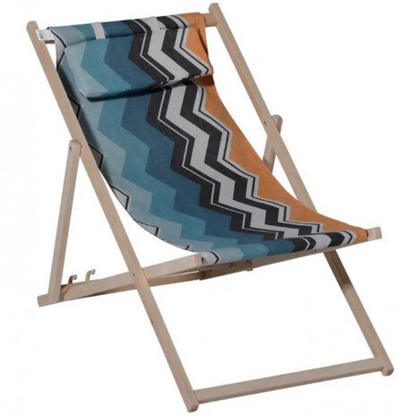 strandstoel Chris 90 x 55 x 87 cm hout/polykatoen