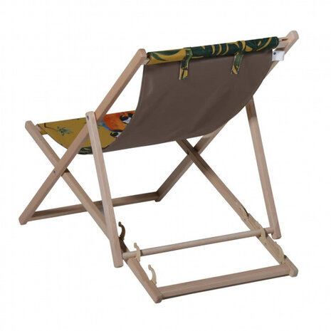 strandstoel Riff 90 x 55 x 87 cm hout/polykatoen geel