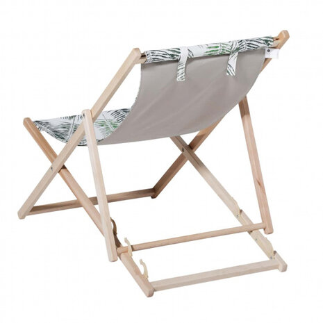 strandstoel Flora 90 x 55 cm hout/polykatoen wit/groen
