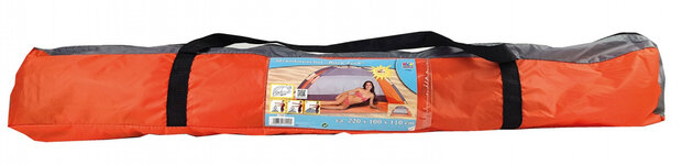 strandtent UV40 pop-up 220 x 110 cm oranje/grijs