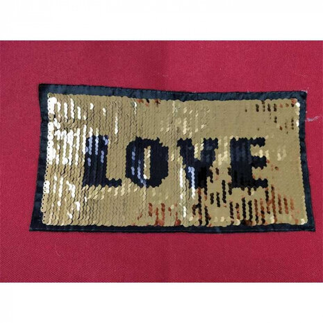 strandtas Love 54 x 14 x 39 cm textiel rood