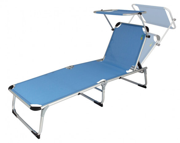 ligbed Pebble Beach 57 x 188 x 30 cm aluminium blauw