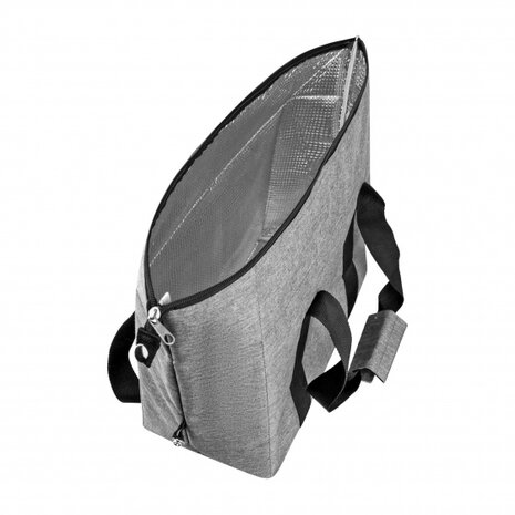 koeltas 16 liter PVC/aluminium grijs/zwart