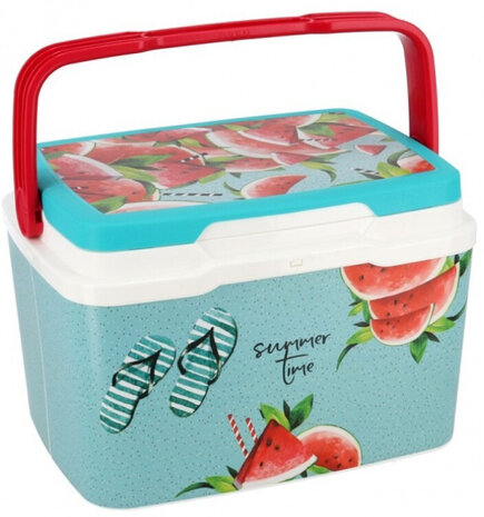 koelbox Meloen 5 liter 29 x 27,5 cm blauw/rood