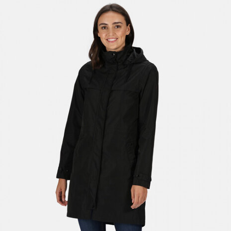 outdoorjas Abiela dames polyester zwart maat 38