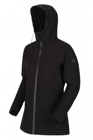 outdoorjas Pulton dames polyester zwart maat 42