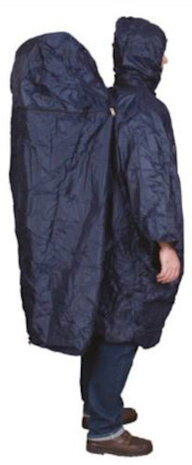poncho met rugzakuitbouw polyester navy maat S/M