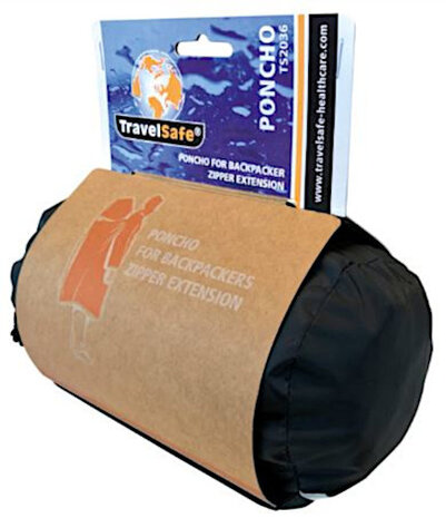 poncho met rugzakuitbouw polyester navy maat S/M