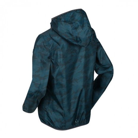 regenjas Lever junior polyester turquoise/grijs maat 170/176