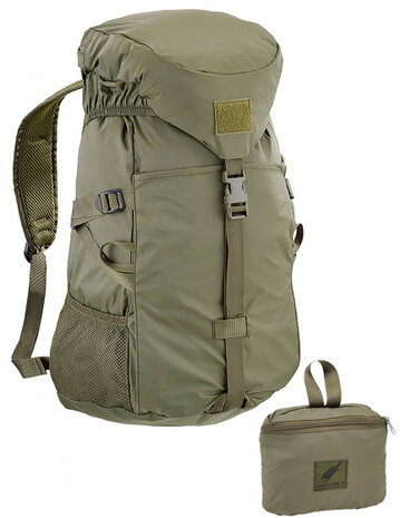 rugzak opvouwbaar 25 liter 19 x 16 cm polyester groen