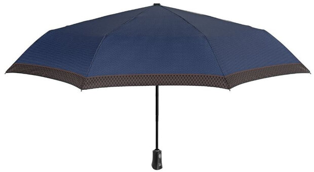 paraplu automatisch 58 x 104 cm fiberglas bruin/blauw
