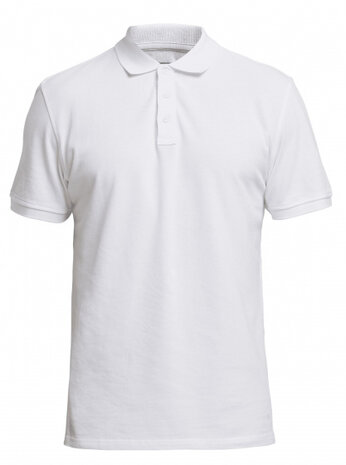 poloshirt Essential heren katoen wit maat L