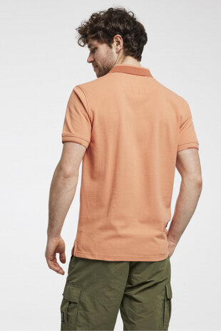 poloshirt Essential heren katoen koraaloranje maat L
