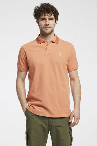 poloshirt Essential heren katoen koraaloranje maat XL