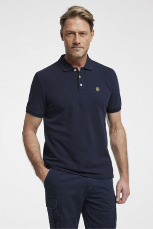 poloshirt Essential heren katoen donkerblauw maat M