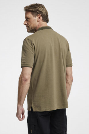 poloshirt Essential heren katoen kaki maat S