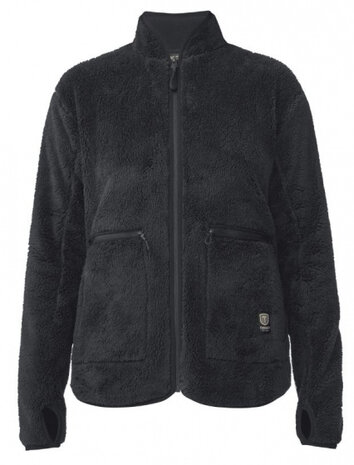 fleecejack Nechako dames polyester zwart maat M