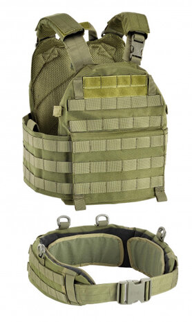 draagvest met riem nylon groen one-size 2-delig