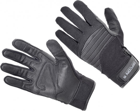 handschoenen nylon/polyester/leer zwart maat L