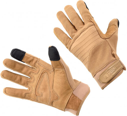 handschoenen nylon/polyester/leer beige maat XS