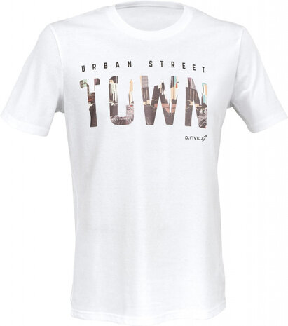 T-shirt Town heren katoen wit maat S
