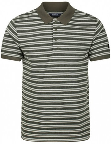 poloshirt Malak heren polyester groen/wit maat XXL