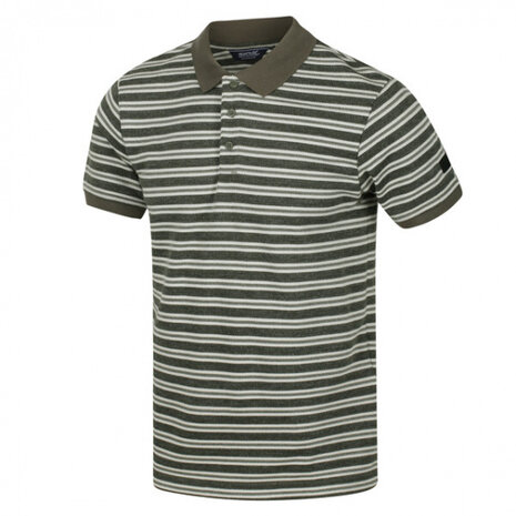 poloshirt Malak heren polyester groen/wit maat XXL