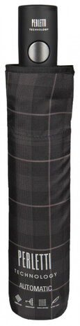 mini-paraplu Geruit heren 104 cm microvezel bruin