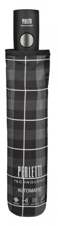 mini-paraplu Geruit heren 104 cm microvezel grijs