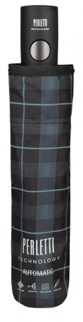 mini-paraplu Geruit heren 104 cm microvezel blauw