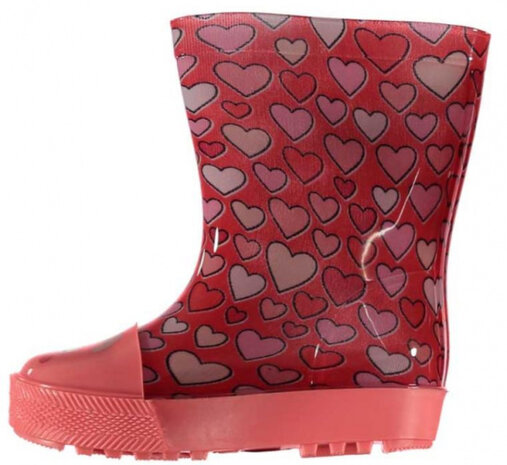 regenlaarzen Hartjes meisjes rubber rood maat 23