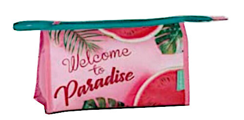 toilettas dames 28 x 18 cm polyester roze/blauw