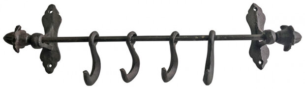 wandhaak 10 x 49,5 x 16 cm gietijzer zwart