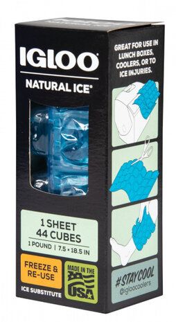 koelmat Natural Ice 49 x 20 x 1,5 cm blauw