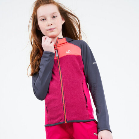 outdoorvest Hasty Core junior roze/antraciet mt 98-104 cm