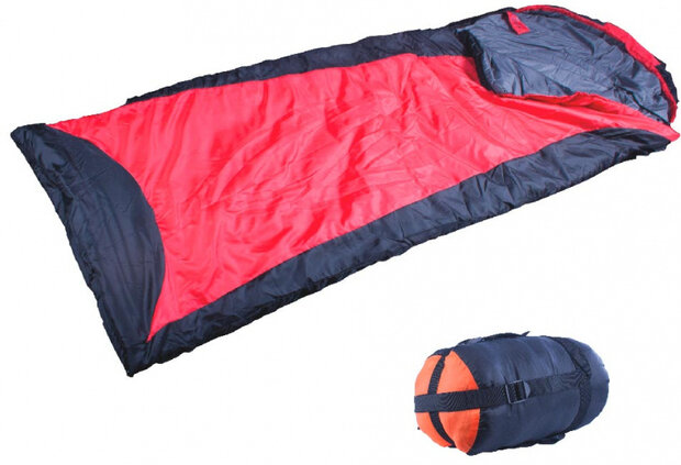 slaapzak Ultralight 220 x 75 cm nylon/katoen rood