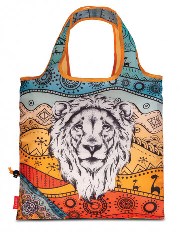 shopper leeuw 12 liter 38 x 38 cm polyester blauw/rood