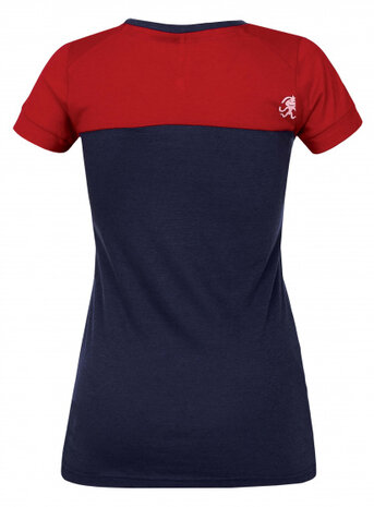 T-Shirt Chulilla dames katoen blauw/rood maat 34