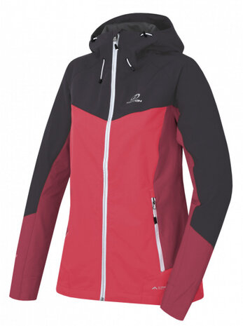 outdoor jas Pulla dames polyester zwart/rood maat 44
