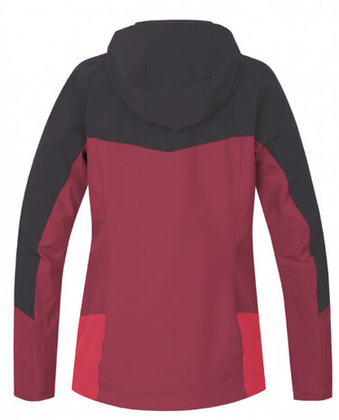 outdoor jas Pulla dames polyester zwart/rood maat 44