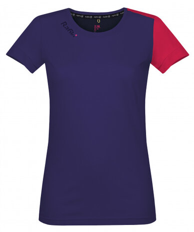 T-Shirt Chulilla dames katoen blauw/rood maat 36