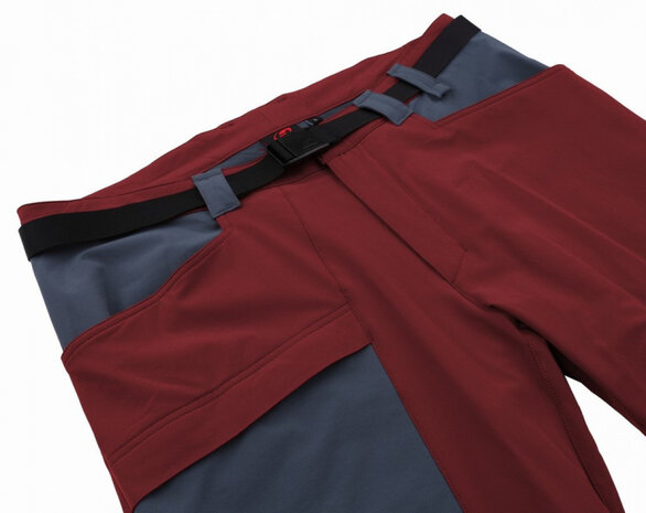 wandelbroek Varden polyamide bordeaux/grijs maat S