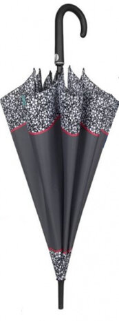 paraplu dames 102 cm fiberglas/microvezel grijs