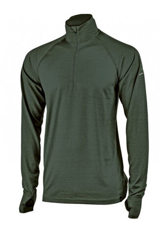 longsleeve Felix heren merinowol donkergroen maat L